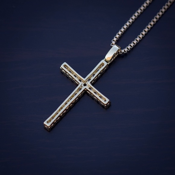 Tsv Jewelers Jewelry Mens Thin Gold Cross Pendant Necklace Poshmark